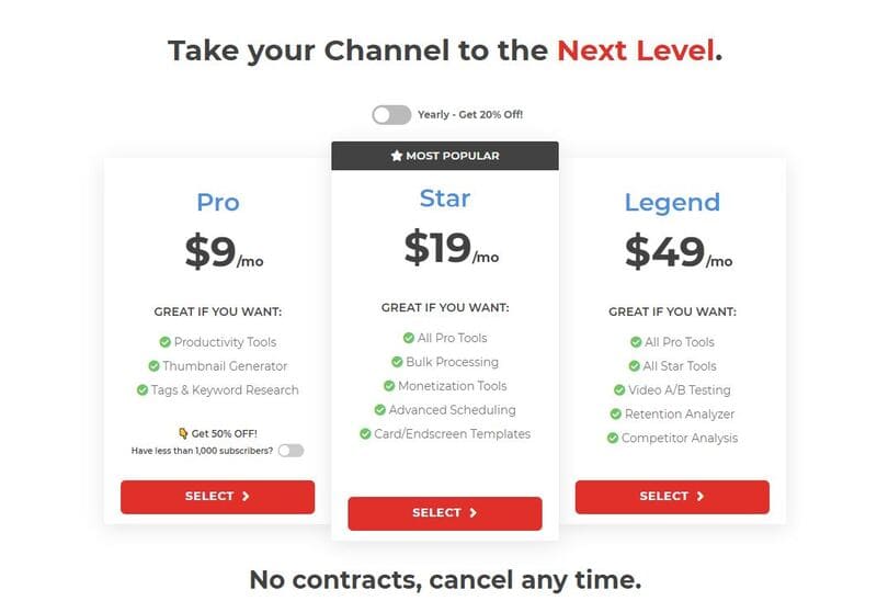 Tubebuddy pricing